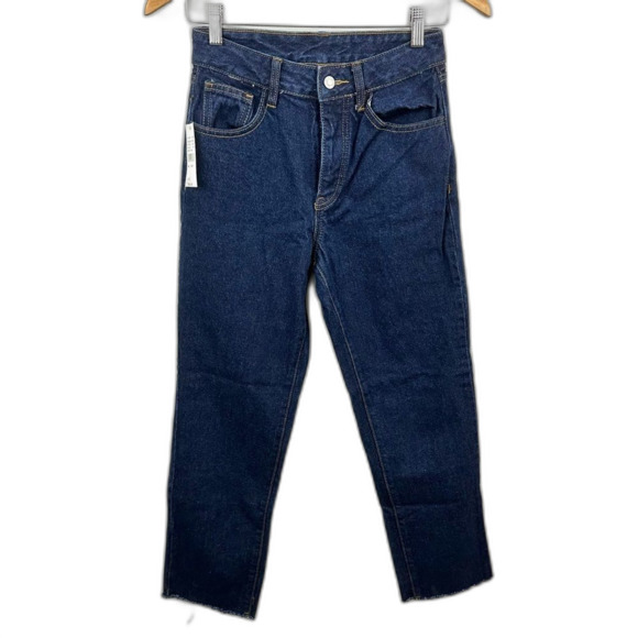 J. Galt Brandy Melville Millie Button-Front Dark Wash Denim Jeans NWT Size Small - Picture 3 of 15